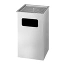 Poubelle avec cendrier - acier inox.