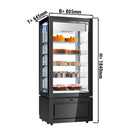 Vitrine panoramique réfrigérée - 457 litres - 800mm - 5 étagères - Noir.