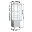 Vitrine panoramique - 235 litres - 510mm - 4 étagères - Blanc.