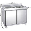 Evier PREMIUM - 1000x700mm - avec 2 bacs au centre