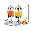 Distributeur de jus - 2x 8 litres - Inox.