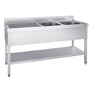 Evier PREMIUM - 1600x700mm - avec fond & 2 bacs à droite