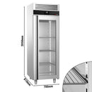 Congélateur en acier inoxydable PREMIUM - GN 2/1 - 700 Litres - avec 1 porte vitrée