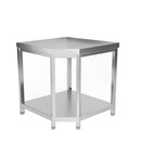 Table de travail d'angle en inox PREMIUM - 1000x600mm - avec fond de base sans rebord