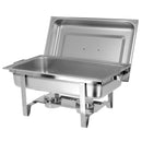 (2 pièces) Chafing dish - GN 1/1 - avec couvercle et pieds en acier inoxydable